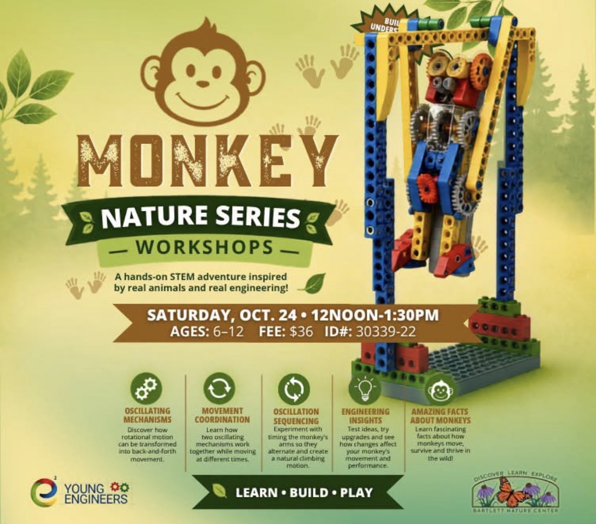 Official Bartlett Park District Monkey Nature Series Workshop flyer